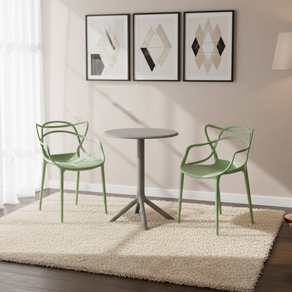 Juego de Comedor Haven · Mesa Redonda + 2 Sillas · Taupe