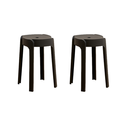 Set de 2 Butucos Apilable Maison, Color Negro, Diseño Moderno