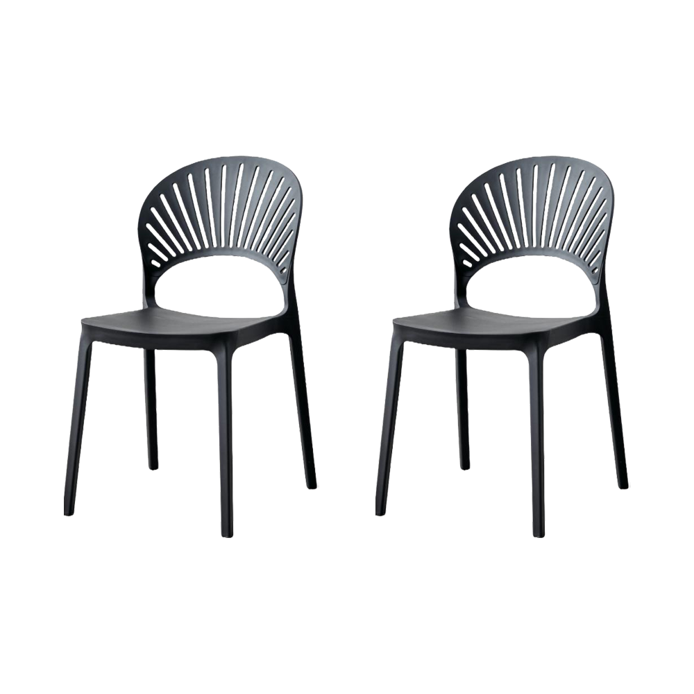 Set de 2 Sillas Paraíso, Color Negro, con Espaldar y Diseño Moderno