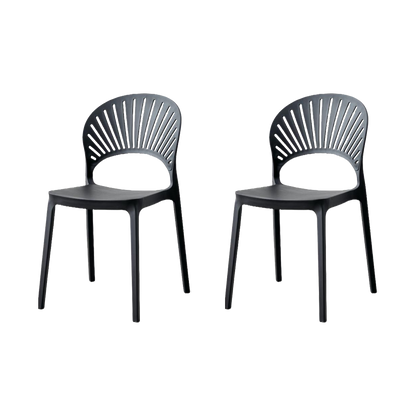 Set de 2 Sillas Paraíso, Color Negro, con Espaldar y Diseño Moderno