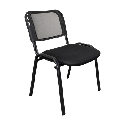 Set de 6 Sillas Interlocutora, Negro, con Espaldar y Diseño Sencillo