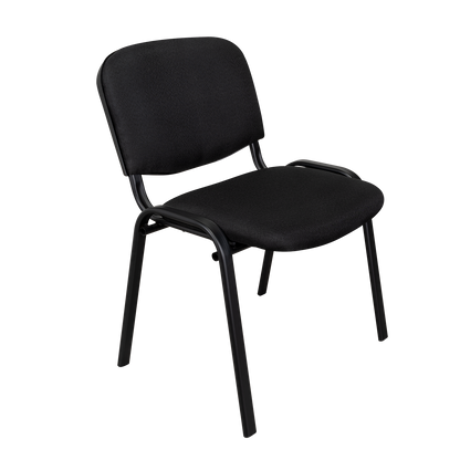 Set de 4 Sillas Interlocutora, Negro, con Espaldar y Diseño Sencillo
