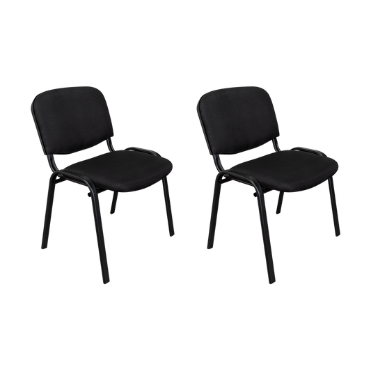 Set de 2 Sillas Interlocutora, Negro, con Espaldar y Diseño Sencillo
