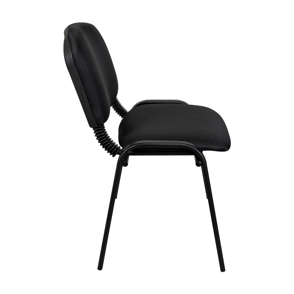 Silla Interlocutora, Negro, Con espaldar y diseño sencillo sin brazo, vista lateral