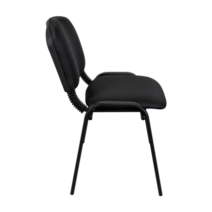 Silla Interlocutora, Negro, Con espaldar y diseño sencillo sin brazo, vista lateral