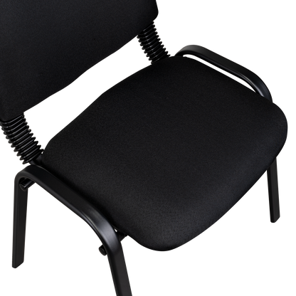 Silla Interlocutora, Negro, Con espaldar y diseño sencillo sin brazo, detalle de acabado