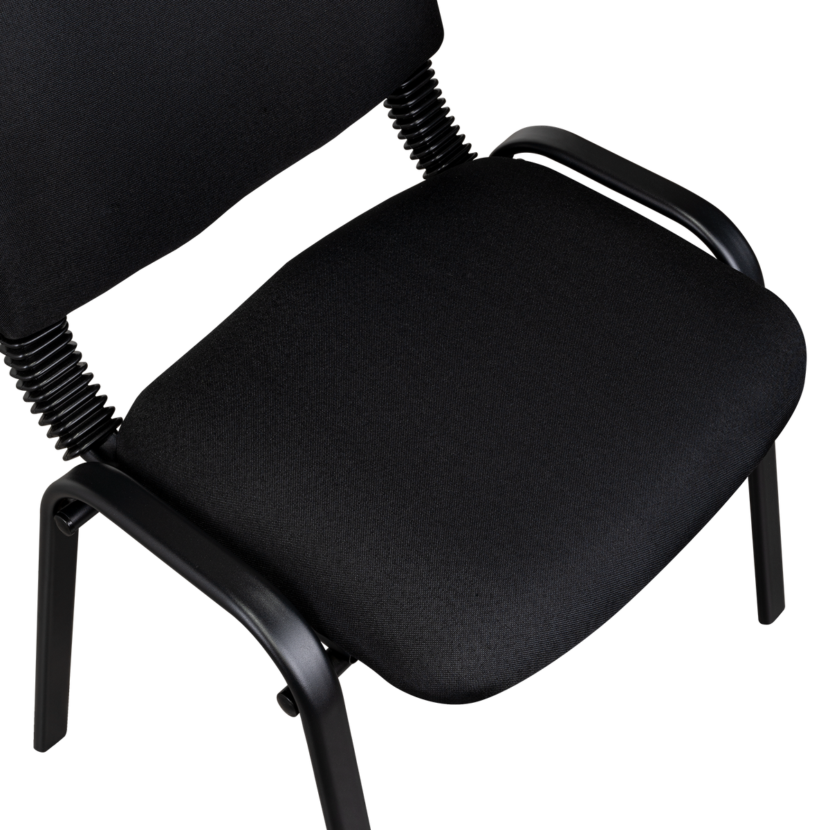Silla Interlocutora, Negro, Con espaldar y diseño sencillo sin brazo, detalle de acabado