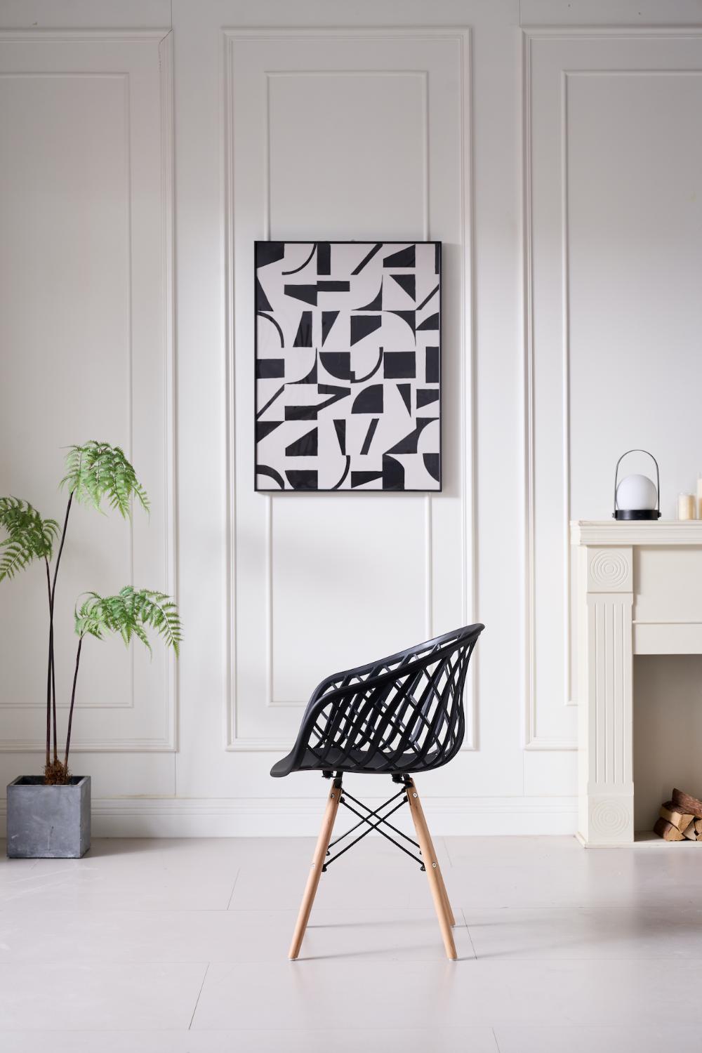 Silla Oasis con Brazos, Color Negro, con Espaldar, detalle