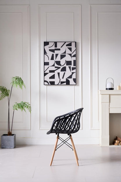 Silla Oasis con Brazos, Color Negro, con Espaldar, detalle