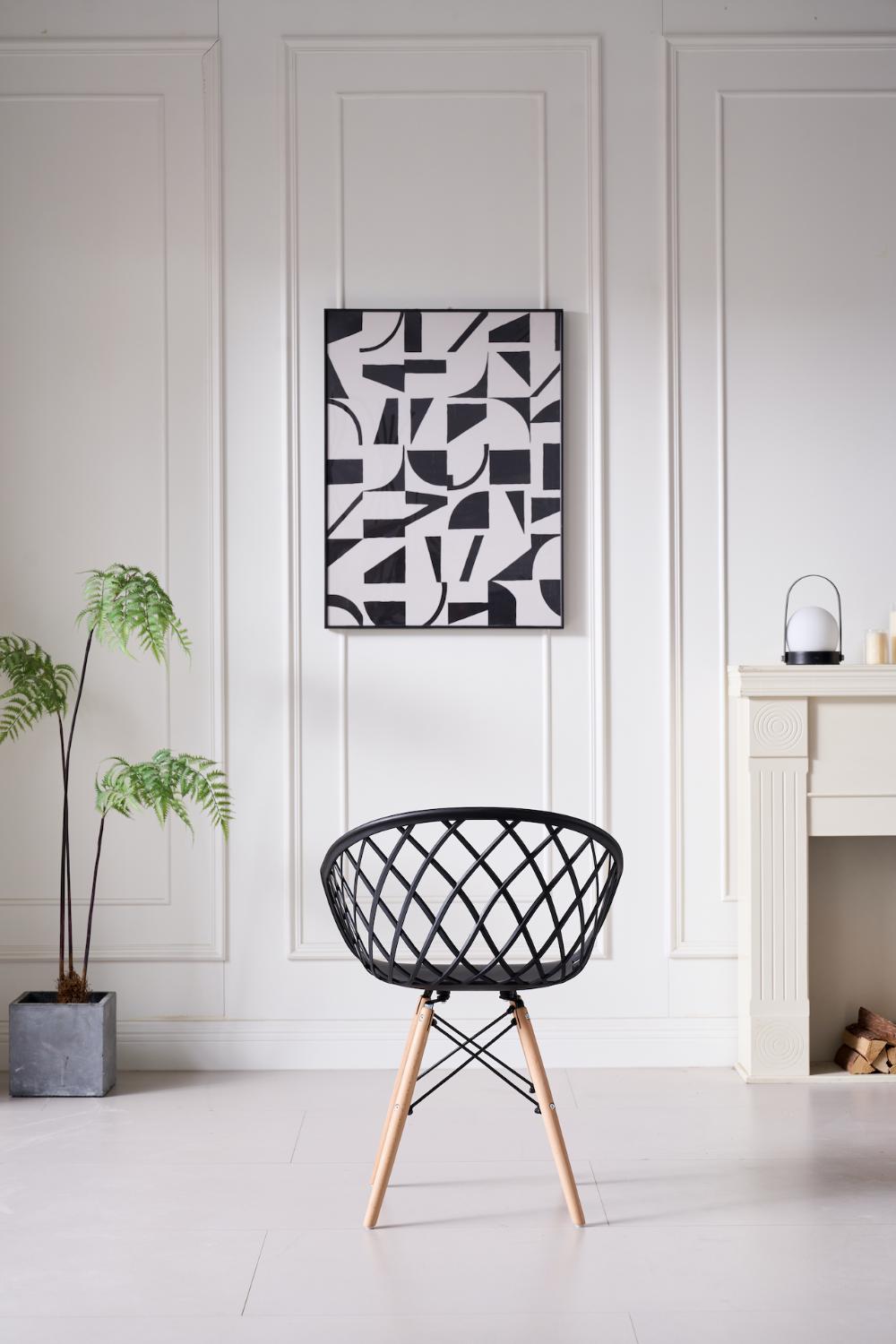 Silla Oasis con Brazos, Color Negro, con Espaldar, en ambiente