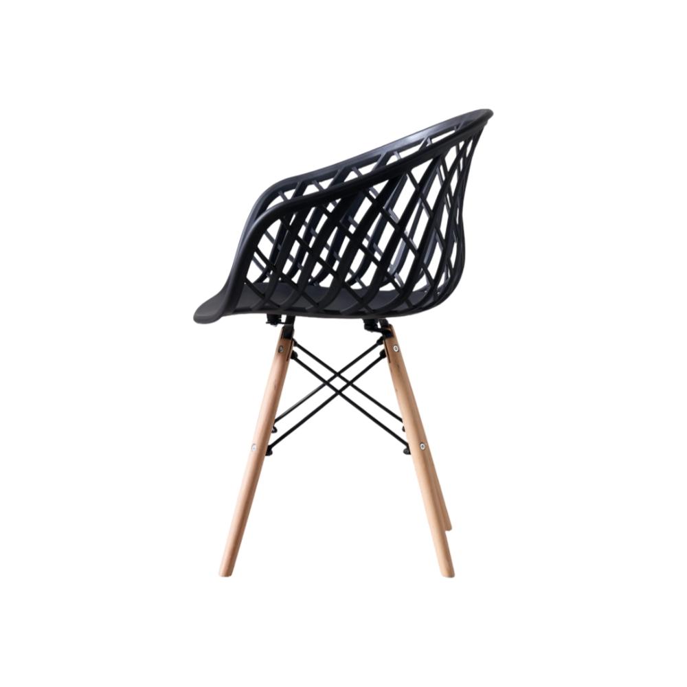Silla Oasis con Brazos, Color Negro, con Espaldar, vista superior