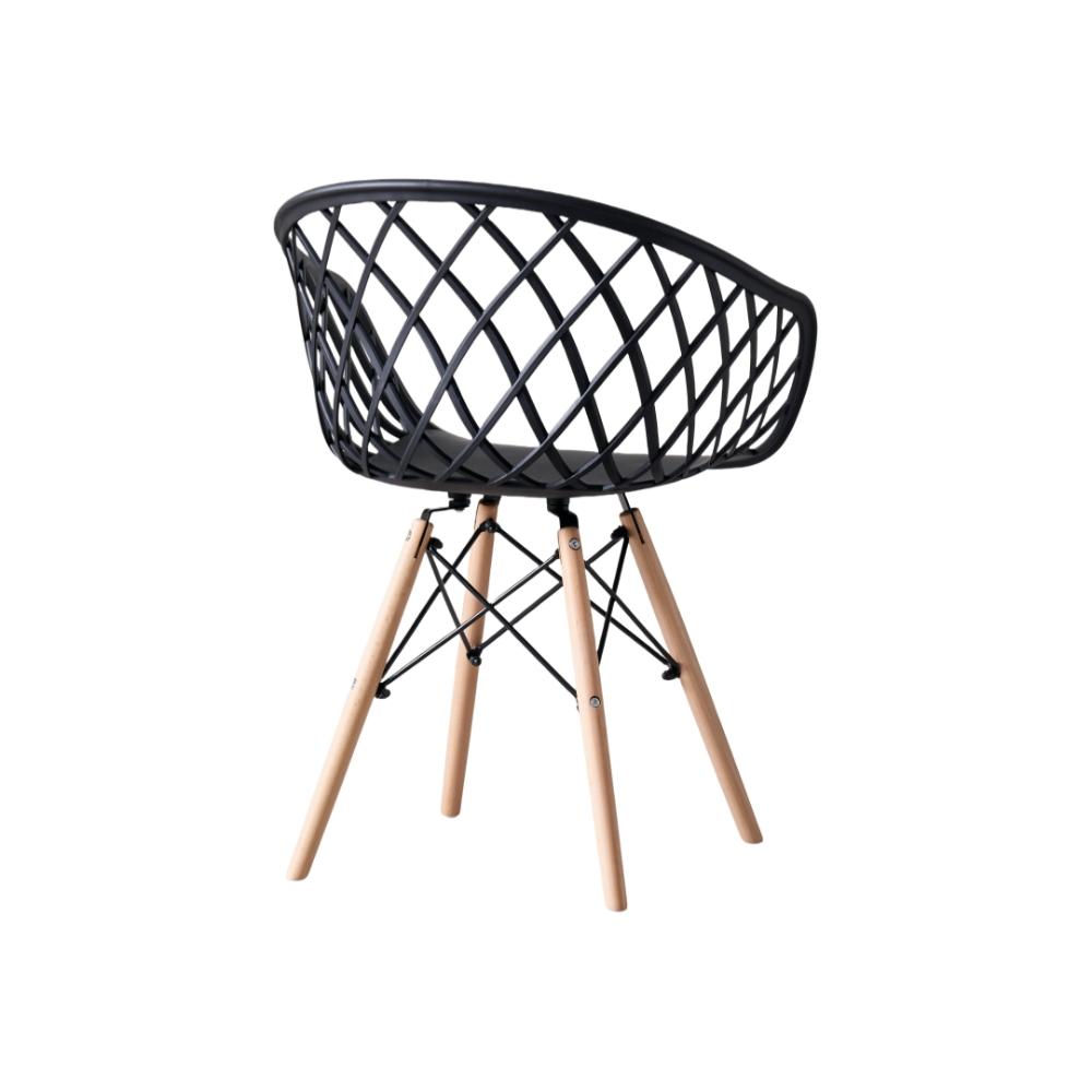 Silla Oasis con Brazos, Color Negro, con Espaldar, abierto