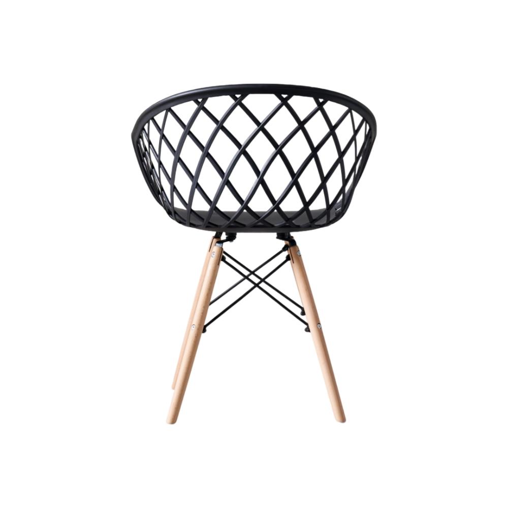 Silla Oasis con Brazos, Color Negro, con Espaldar, detalle interior