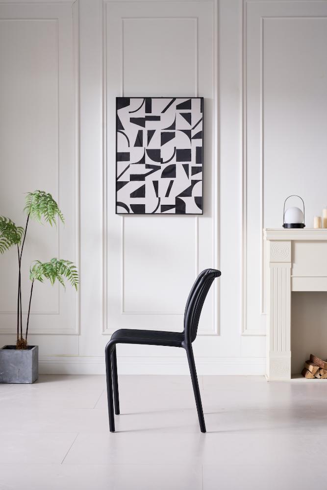 Silla Terra, Color Negro, con Espaldar, detalle