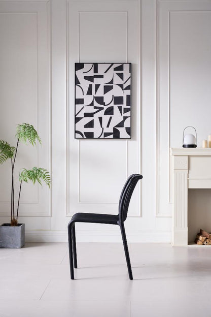 Silla Terra, Color Negro, con Espaldar, detalle