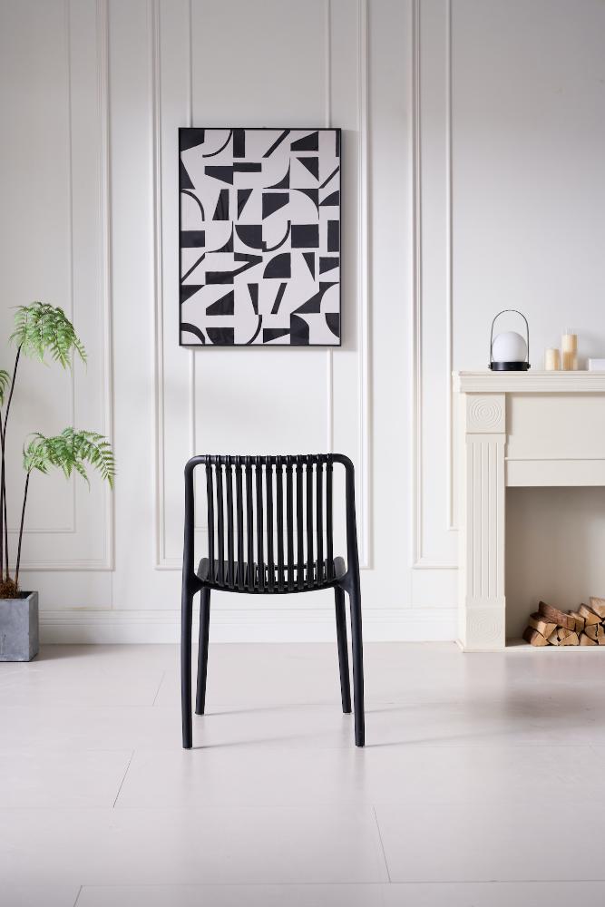 Silla Terra, Color Negro, con Espaldar, en ambiente