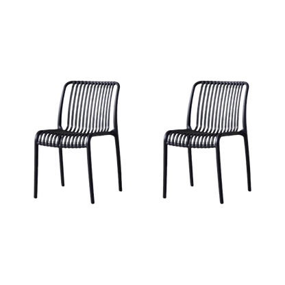 Set de 2 Sillas Terra, Color Negro, con Espaldar