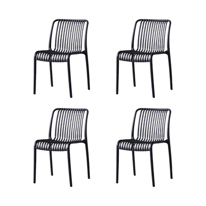 Set de 4 Sillas Terra, Color Negro, con Espaldar