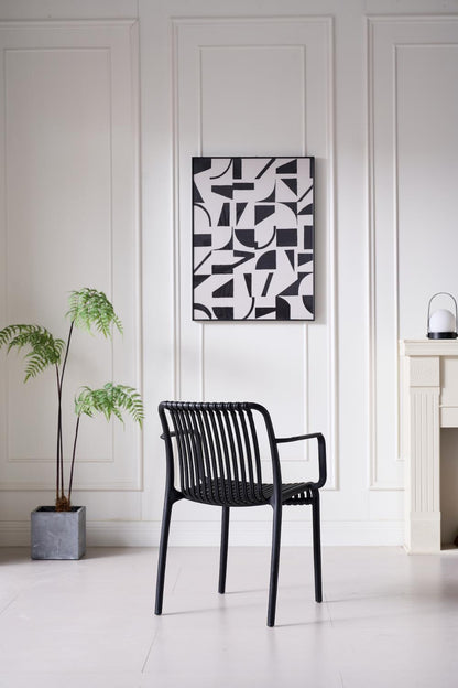 Silla Terra con Brazos, Color Negro, con Espaldar