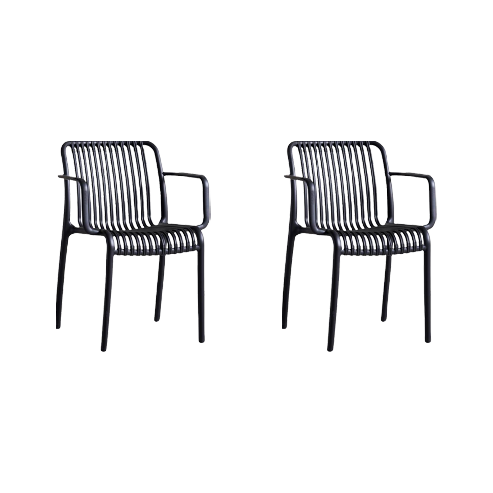 Juego de Comedor Auri · Mesa Redonda + 2 Sillas · Negro