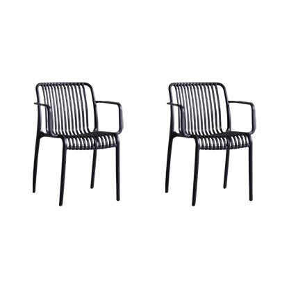 Juego de Comedor Auri · Mesa Redonda + 2 Sillas · Negro
