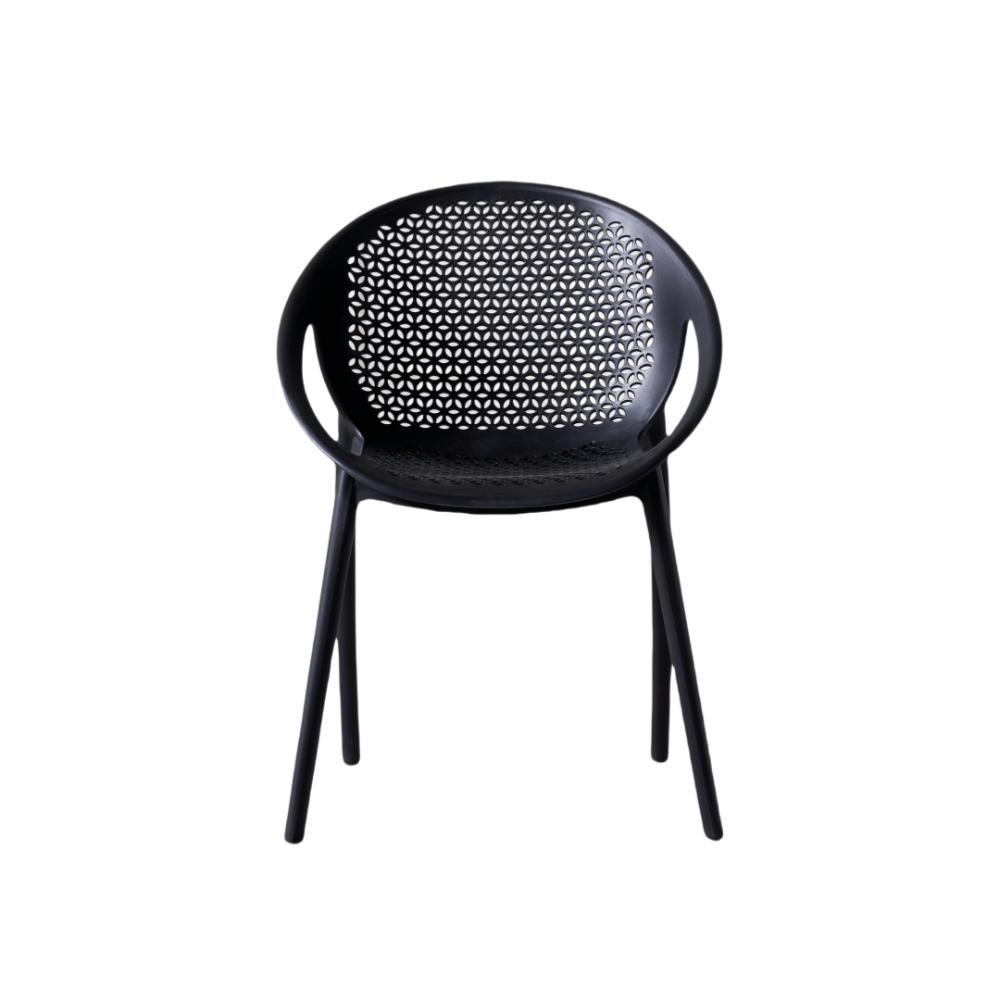 Silla Selva con Brazos, Color Negro, con Espaldar, vista superior