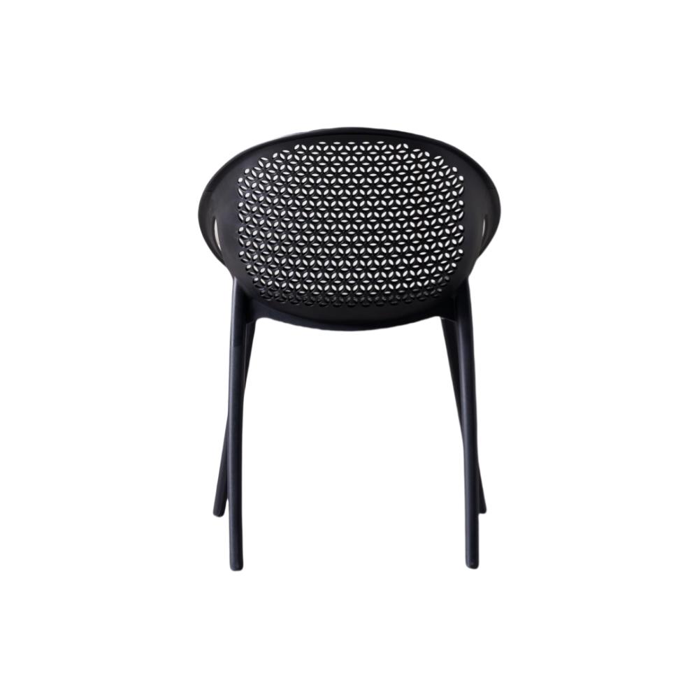 Silla Selva con Brazos, Color Negro, con Espaldar, vista en perspectiva