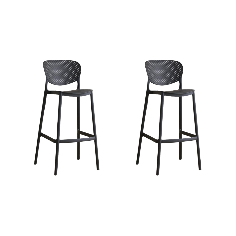 Set de 2 Sillas para Bar Río, Color Negro, Diseño Moderno