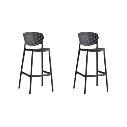 Set de 2 Sillas para Bar Río, Color Negro, Diseño Moderno
