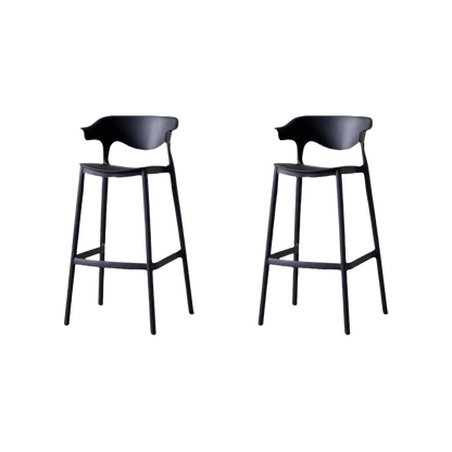 Set de 2 Sillas para Bar Elena, Color Negro, Diseño Moderno