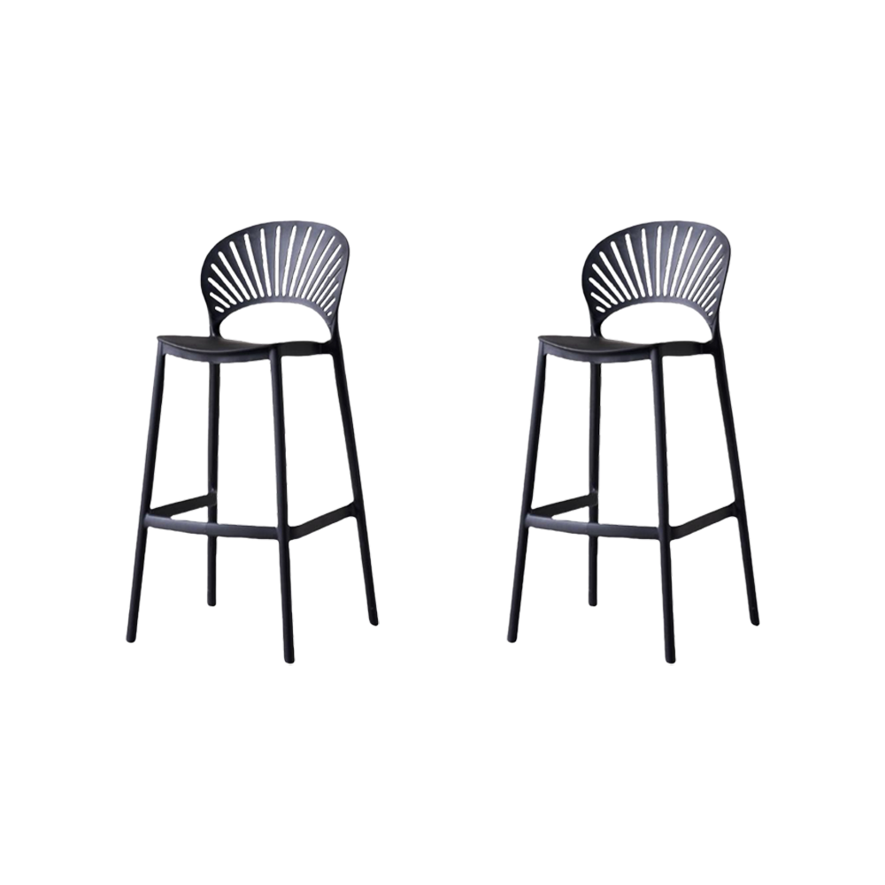 Set de 2 Sillas para Bar Paraíso, Color Negro, Diseño Moderno