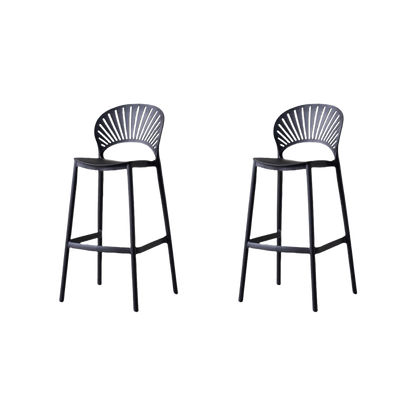 Set de 2 Sillas para Bar Paraíso, Color Negro, Diseño Moderno
