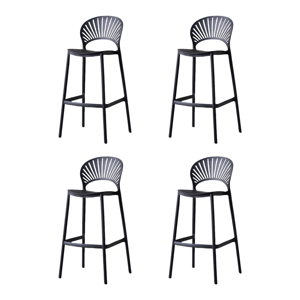 Set de 4 Sillas para Bar Paraíso, Color Negro, Diseño moderno