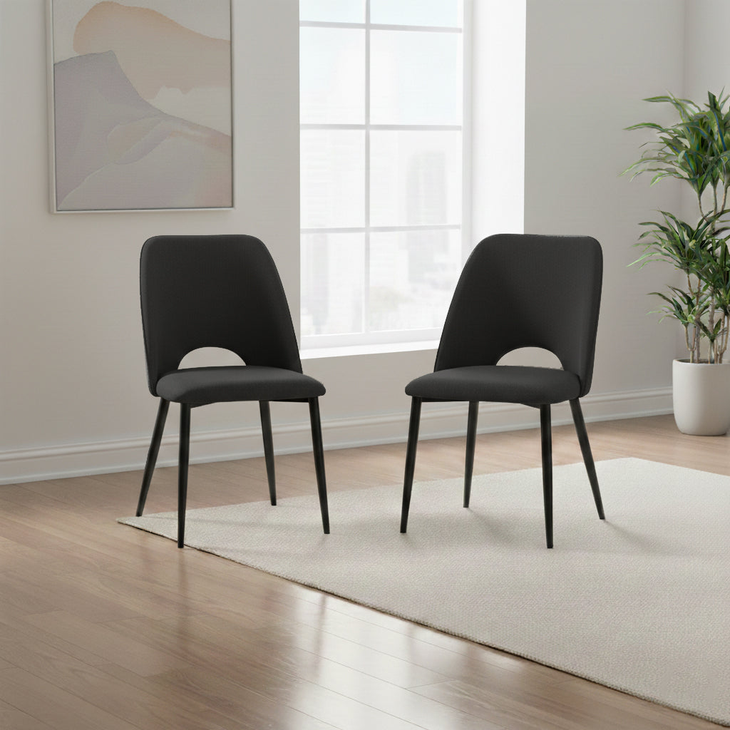 Set de 2 Sillas Urban, Color Negro, con Espaldar y Diseño Moderno