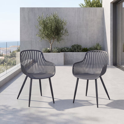 Set de 2 Sillas Victoria, Negro, con Espaldar Minimalista y Diseño Moderno