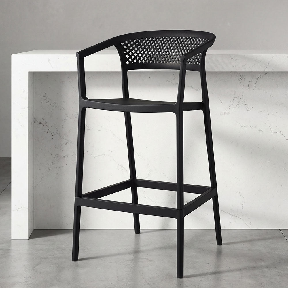 Silla para Bar Salvador, Negro, con Reposa Pies Doble Proposito