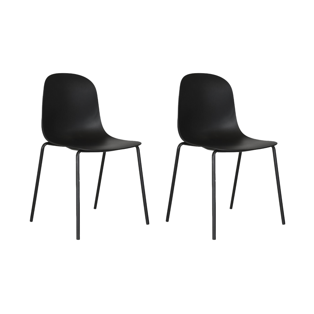 Set de 2 Sillas Aiara, Color Negro, Diseño Moderno