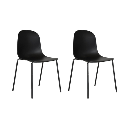 Set de 2 Sillas Aiara, Color Negro, Diseño Moderno