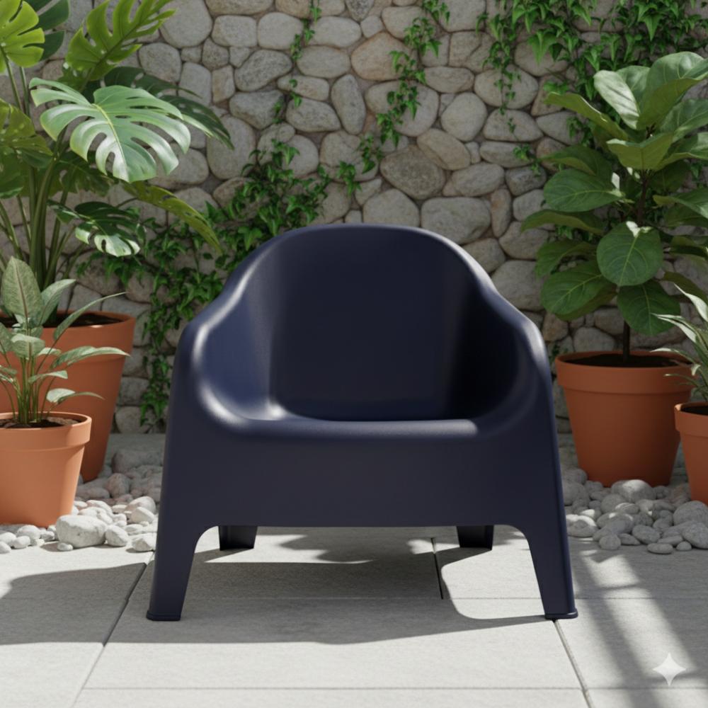 Set de 2 Sillas Lounge Sun, Negro, Cómoda para Terraza o Jardín