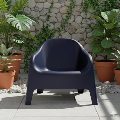 Set de 2 Sillas Lounge Sun, Negro, Cómoda para Terraza o Jardín