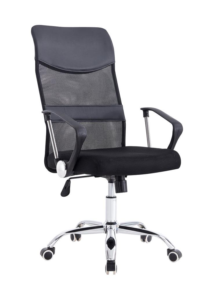 Combo de oficina Climber con escritorio beige y blanco y silla negra – vista 5