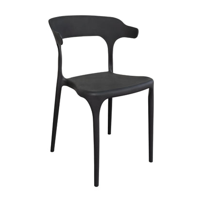Silla Elena, Color Negro, con Espaldar y Diseño Moderno, detalle de acabado