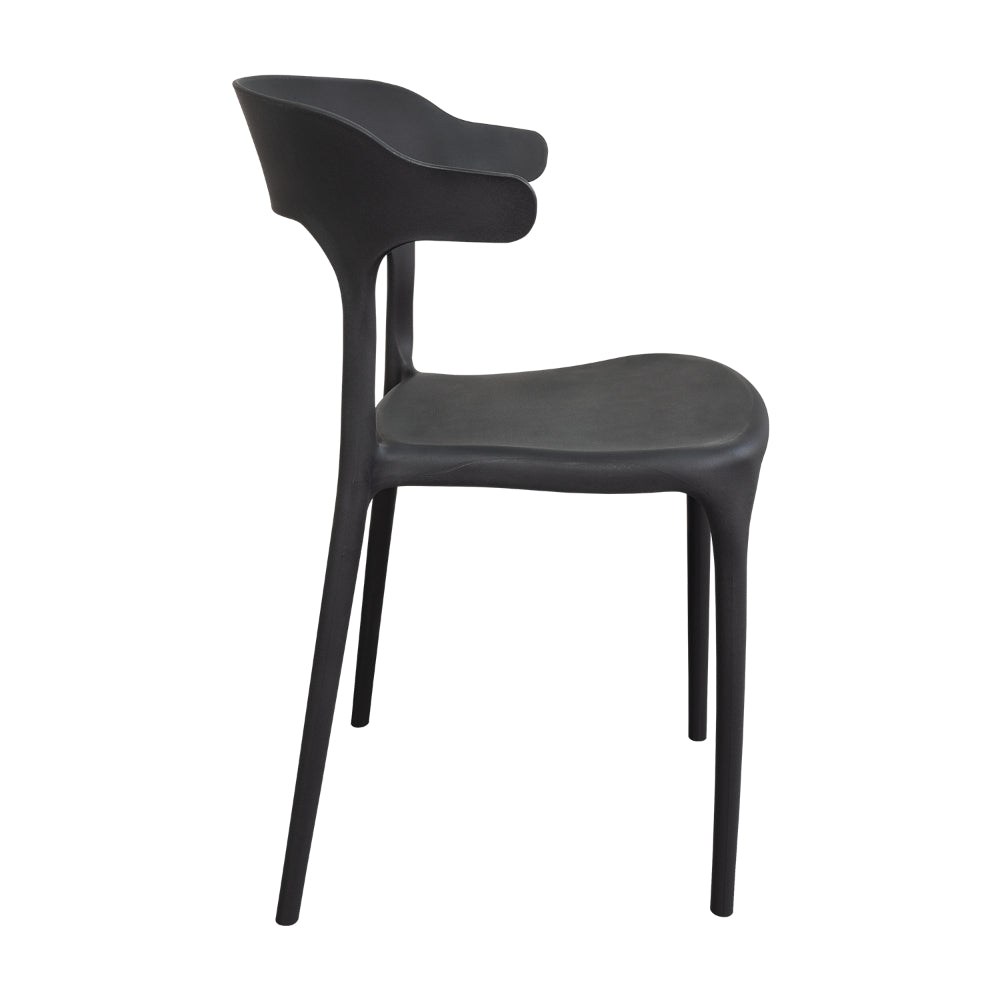 Silla Elena, Color Negro, con Espaldar y Diseño Moderno, vista superior