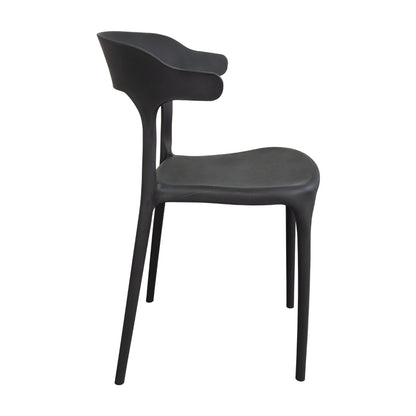 Silla Elena, Color Negro, con Espaldar y Diseño Moderno, vista superior