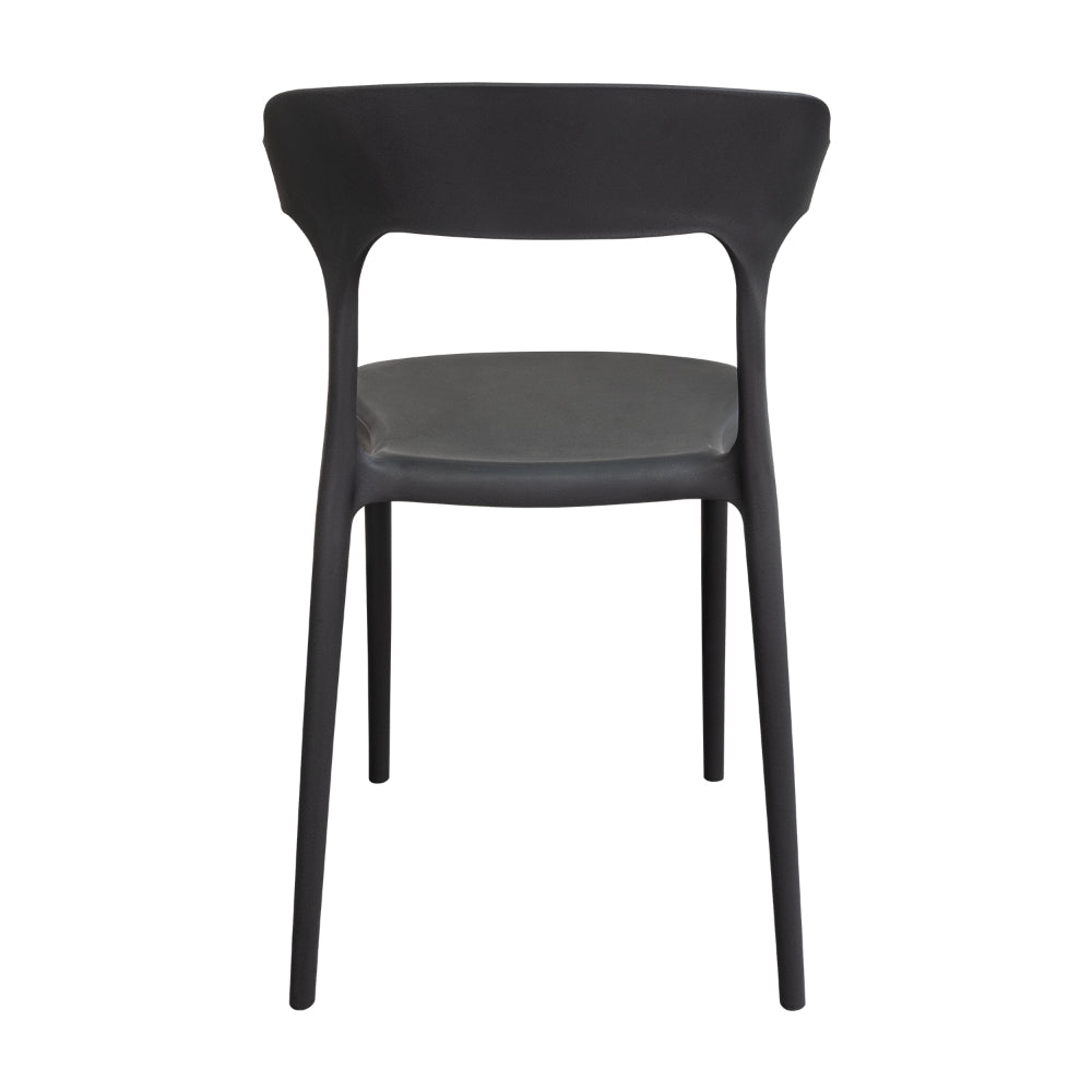 Silla Elena, Color Negro, con Espaldar y Diseño Moderno, abierto