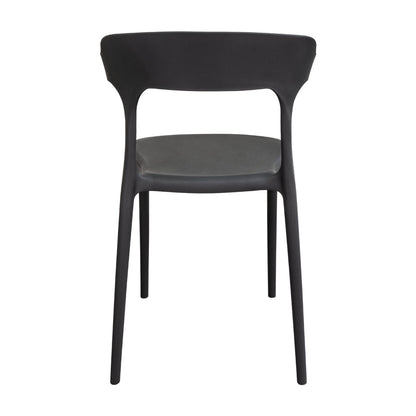 Silla Elena, Color Negro, con Espaldar y Diseño Moderno, abierto