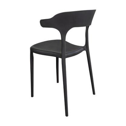 Silla Elena, Color Negro, con Espaldar y Diseño Moderno, vista en perspectiva