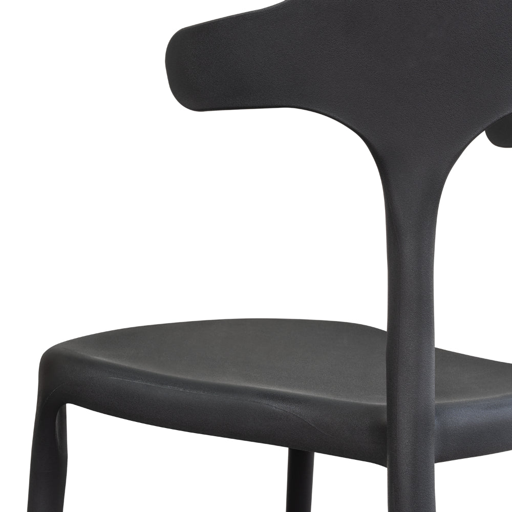 Silla Elena, Color Negro, con Espaldar y Diseño Moderno, detalle de patas