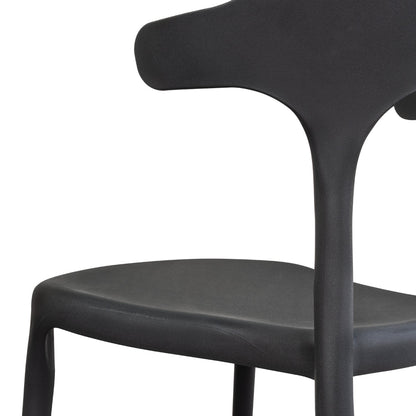 Silla Elena, Color Negro, con Espaldar y Diseño Moderno, detalle de patas