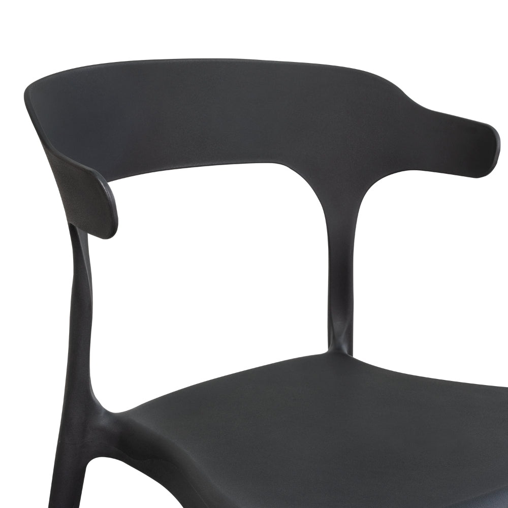 Silla Elena, Color Negro, con Espaldar y Diseño Moderno, vista frontal